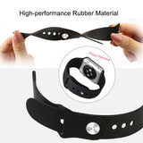 For-Apple-Watch-Sport-38mm-High-performance-Longer-Silicone-Sport-Watch-Band-with-Pin-and-tuck-Closure(Black)