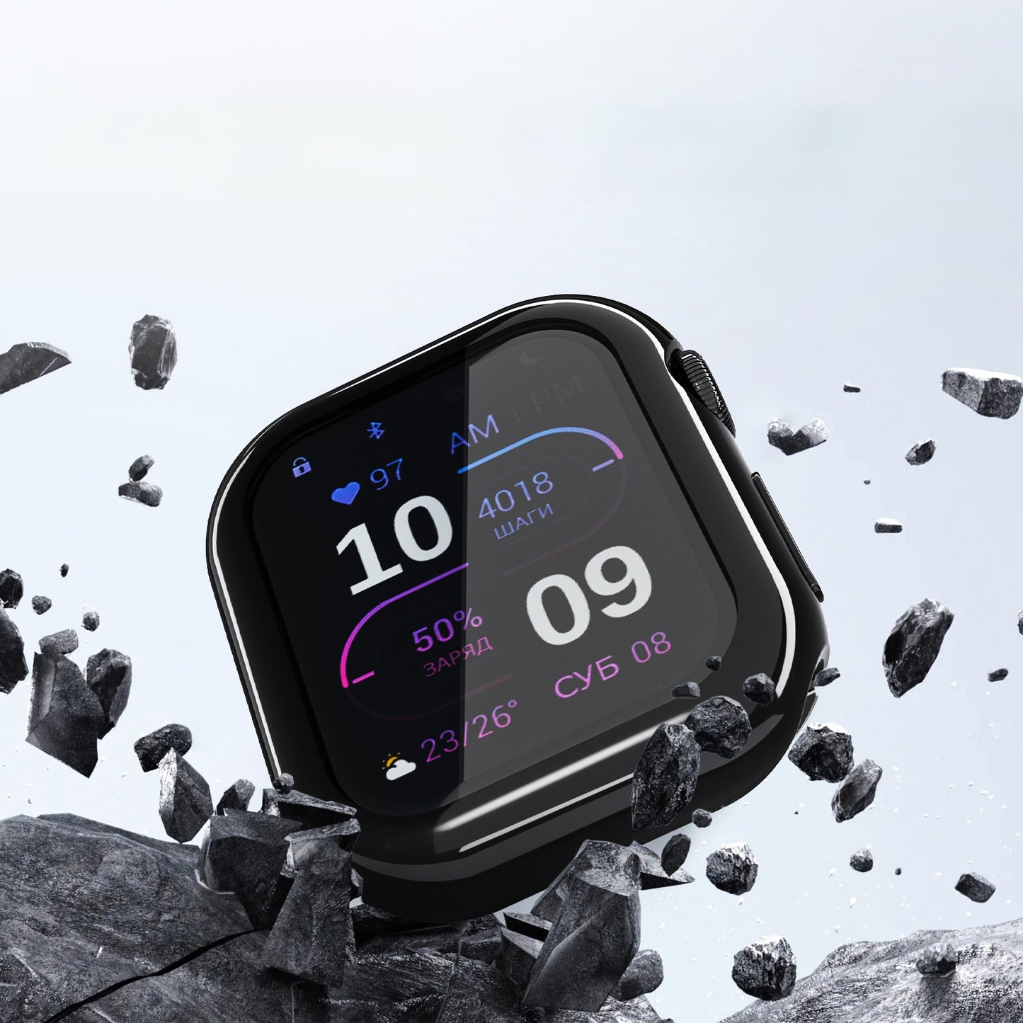 For-Apple-Watch-Series-11-/-10-46mm-Full-Coverage-TPU-Electroplated-Watch-Case(Rose-Gold)