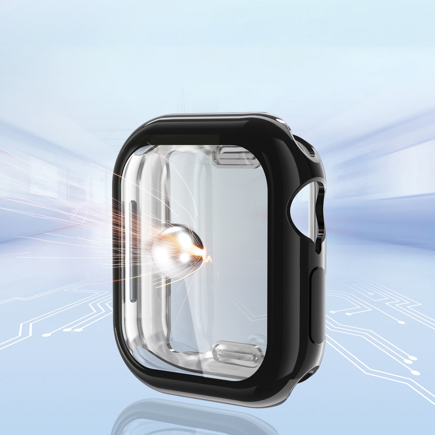 For-Apple-Watch-Series-11-/-10-46mm-Full-Coverage-TPU-Electroplated-Watch-Case(Rose-Gold)