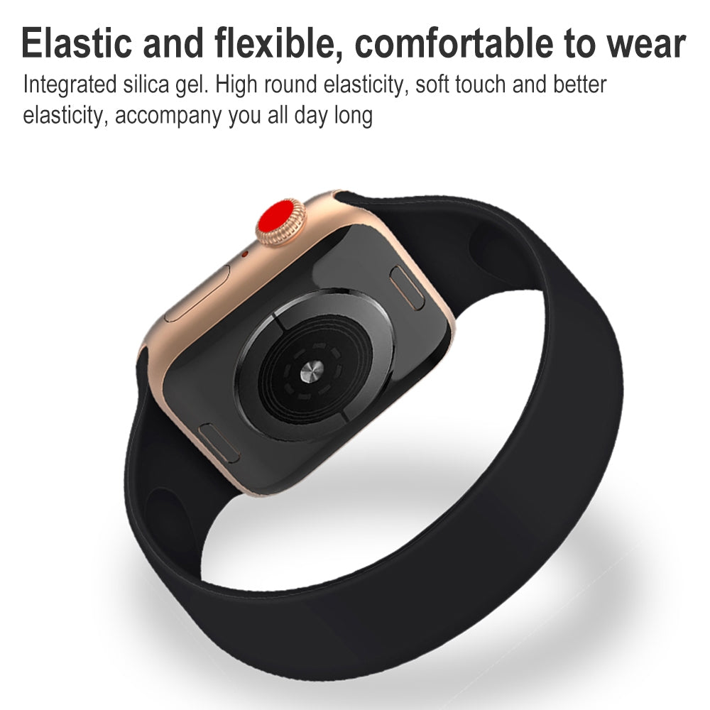 For-Apple-Watch-Ultra-49mm&Watch-Ultra-2-49mm-/-Series-10-46mm-/-9&8&7-45mm-/-SE-3&SE-2&6&SE&5&4-44mm-/-3&2&1-42mm-Solid-Color-Elastic-Silicone-Watch-Band,-Size:M-143mm-(Crimson-Cherry)