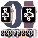 For-Apple-Watch-Ultra-49mm&Watch-Ultra-2-49mm-/-Series-10-46mm-/-9&8&7-45mm-/-SE-3&SE-2&6&SE&5&4-44mm-/-3&2&1-42mm-Solid-Color-Elastic-Silicone-Watch-Band,-Size:M-143mm-(Crimson-Cherry)