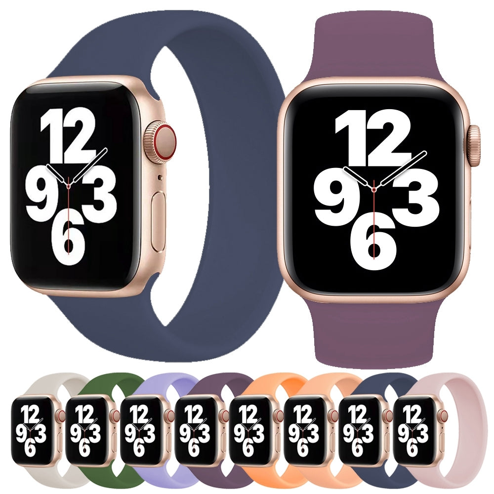 For-Apple-Watch-Ultra-49mm&Watch-Ultra-2-49mm-/-Series-10-46mm-/-9&8&7-45mm-/-SE-3&SE-2&6&SE&5&4-44mm-/-3&2&1-42mm-Solid-Color-Elastic-Silicone-Watch-Band,-Size:M-143mm-(Crimson-Cherry)