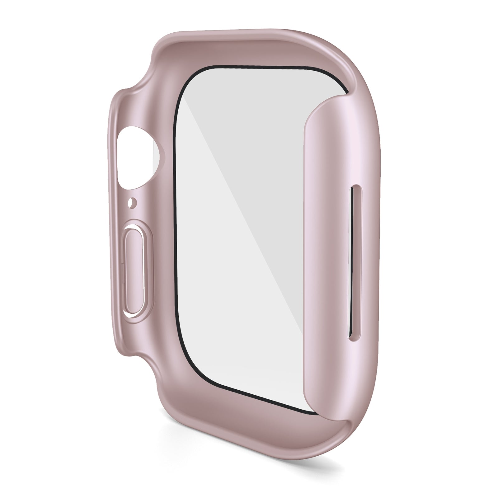 For-Apple-Watch-Series-10-/-11-46mm-PC-Integrated-Tempered-Film-Watch-Case(Rose-Pink)