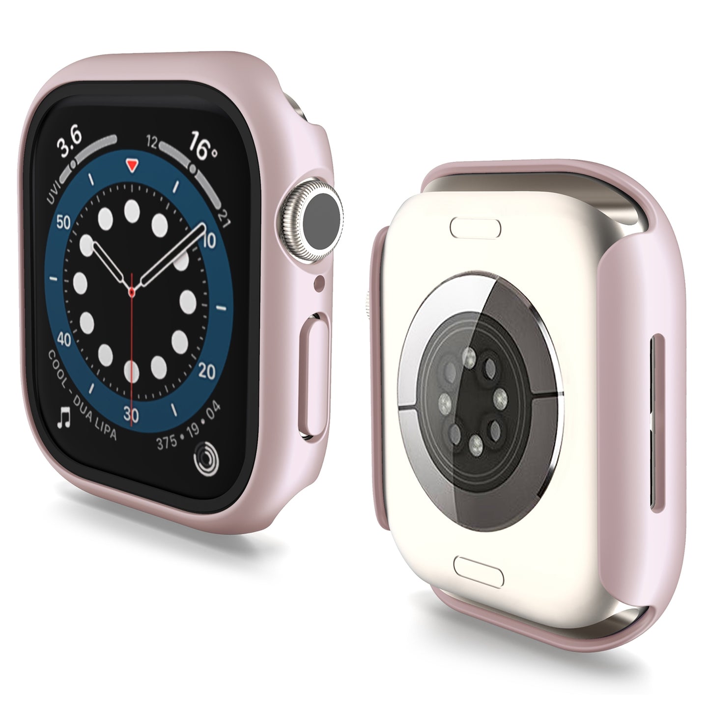 For-Apple-Watch-Series-10-/-11-46mm-PC-Integrated-Tempered-Film-Watch-Case(Rose-Pink)