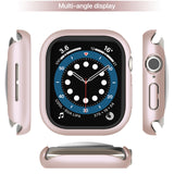 For-Apple-Watch-Series-10-/-11-46mm-PC-Integrated-Tempered-Film-Watch-Case(Rose-Pink)