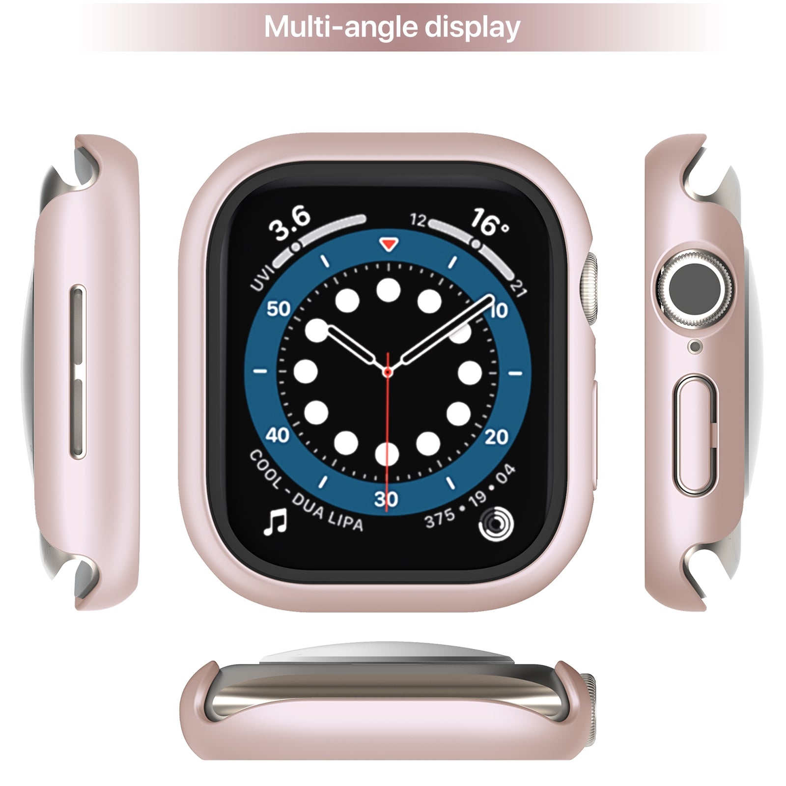 For-Apple-Watch-Series-10-/-11-46mm-PC-Integrated-Tempered-Film-Watch-Case(Rose-Pink)