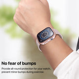 For-Apple-Watch-Series-10-/-11-46mm-PC-Integrated-Tempered-Film-Watch-Case(Rose-Pink)