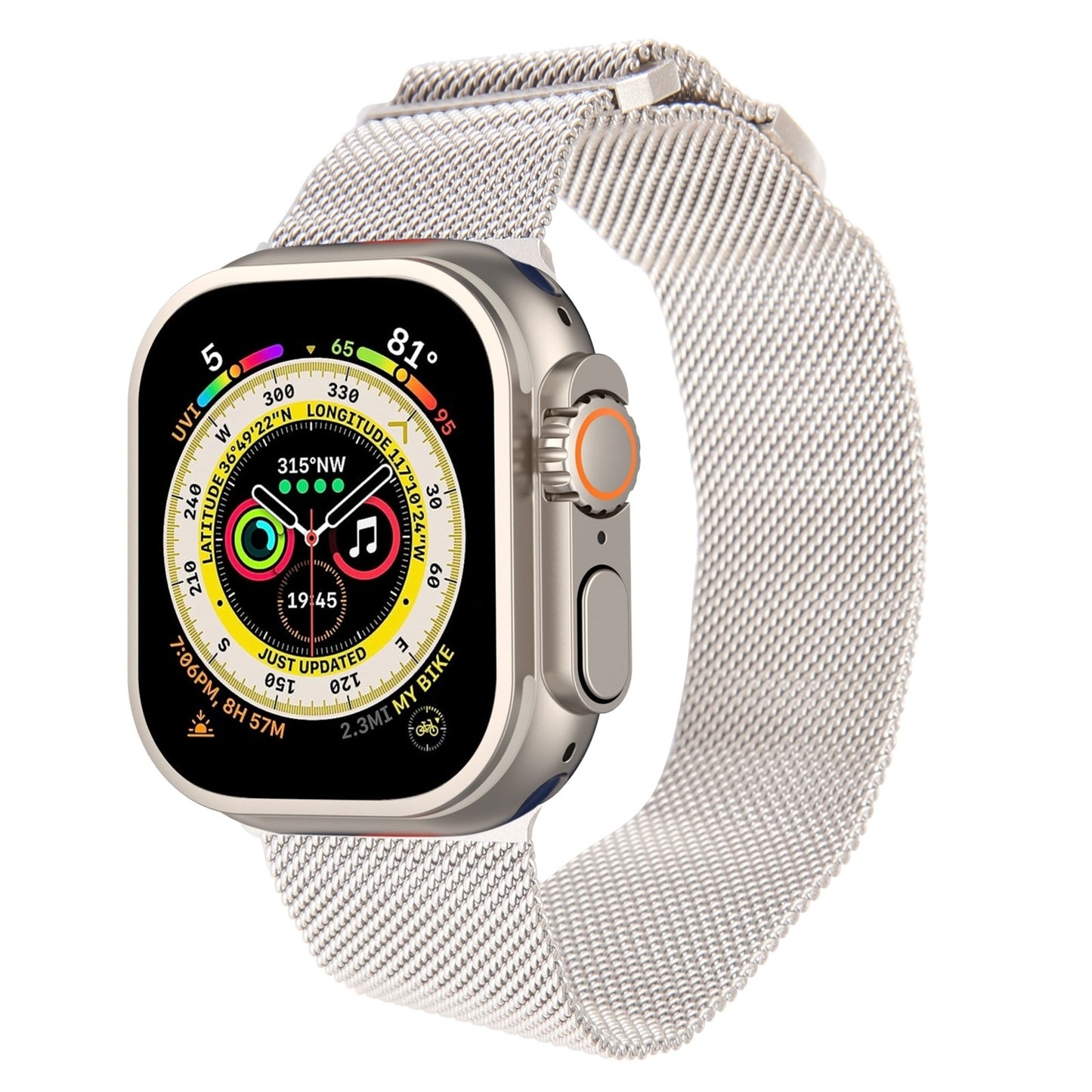 For-Apple-Watch-SE-2023-40mm-Milanese-Metal-Magnetic-Watch-Band(Starlight)