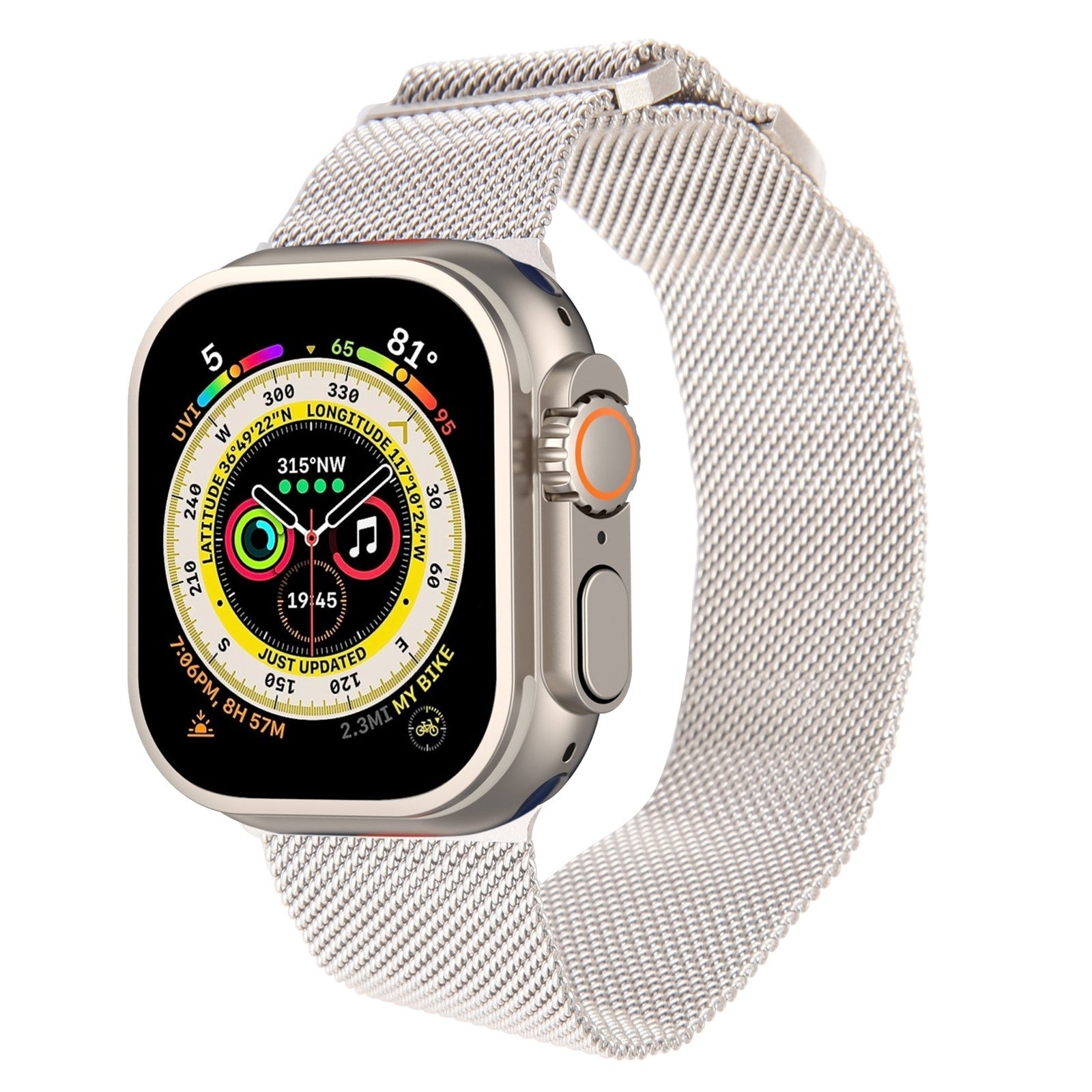 For-Apple-Watch-SE-2023-40mm-Milanese-Metal-Magnetic-Watch-Band(Starlight)