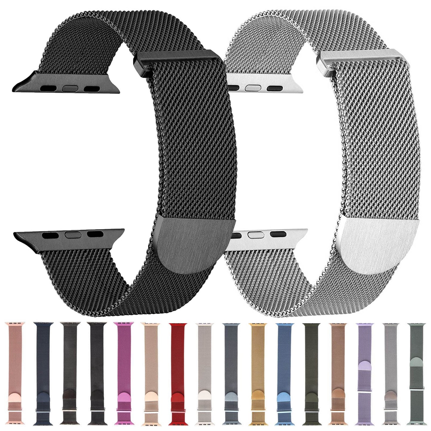 For-Apple-Watch-SE-2023-40mm-Milanese-Metal-Magnetic-Watch-Band(Starlight)
