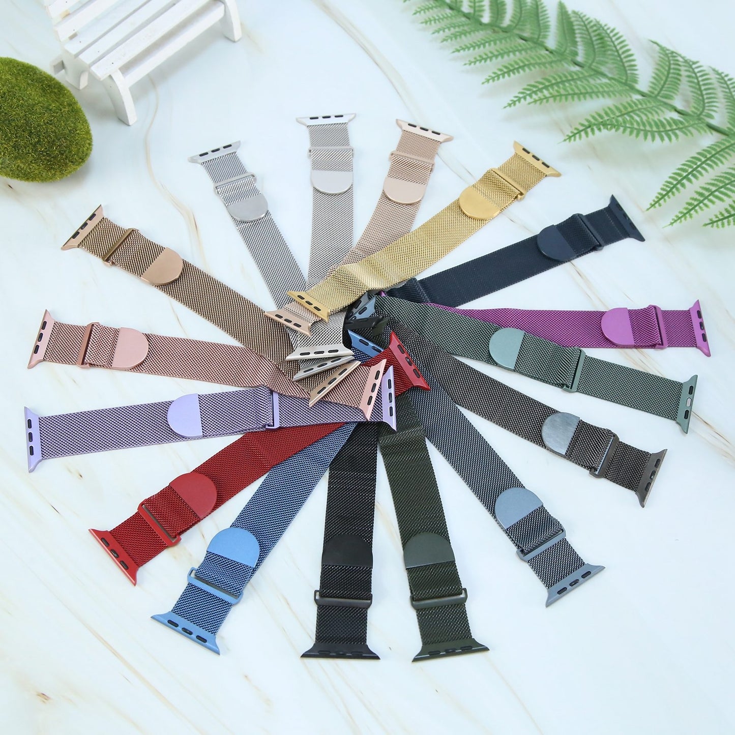 For-Apple-Watch-SE-2023-40mm-Milanese-Metal-Magnetic-Watch-Band(Starlight)