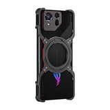 For-Asus-ROG-Phone-8-/-8-Pro-Mechanical-Arm-Borderless-MagSafe-Holder-Metal-Phone-Case(Black-Red)