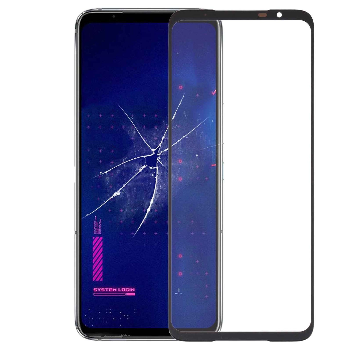 For-Asus-ROG-Phone-6-Pro-Front-Screen-Outer-Glass-Lens-with-OCA-Optically-Clear-Adhesive-(Black)