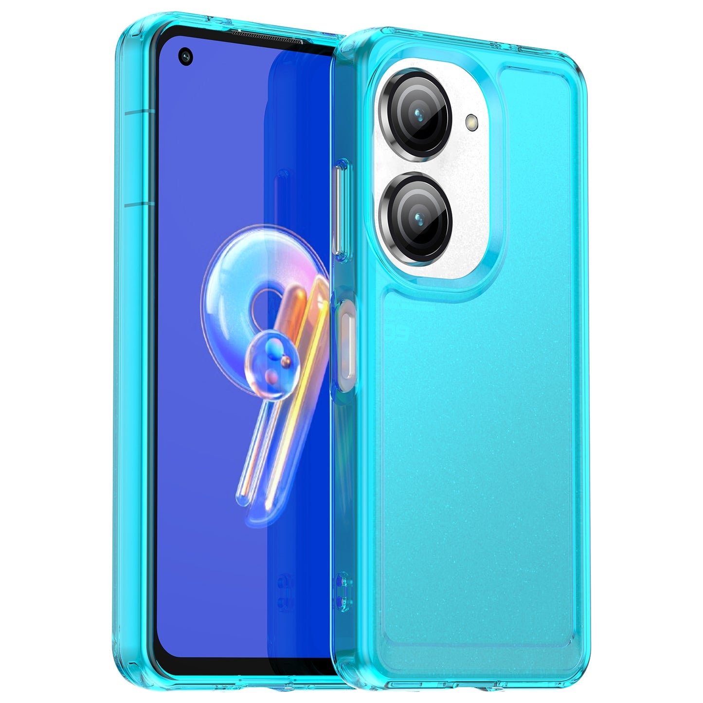 For-ASUS-Zenfone-9-Candy-Series-TPU-Phone-Case(Transparent-Blue)