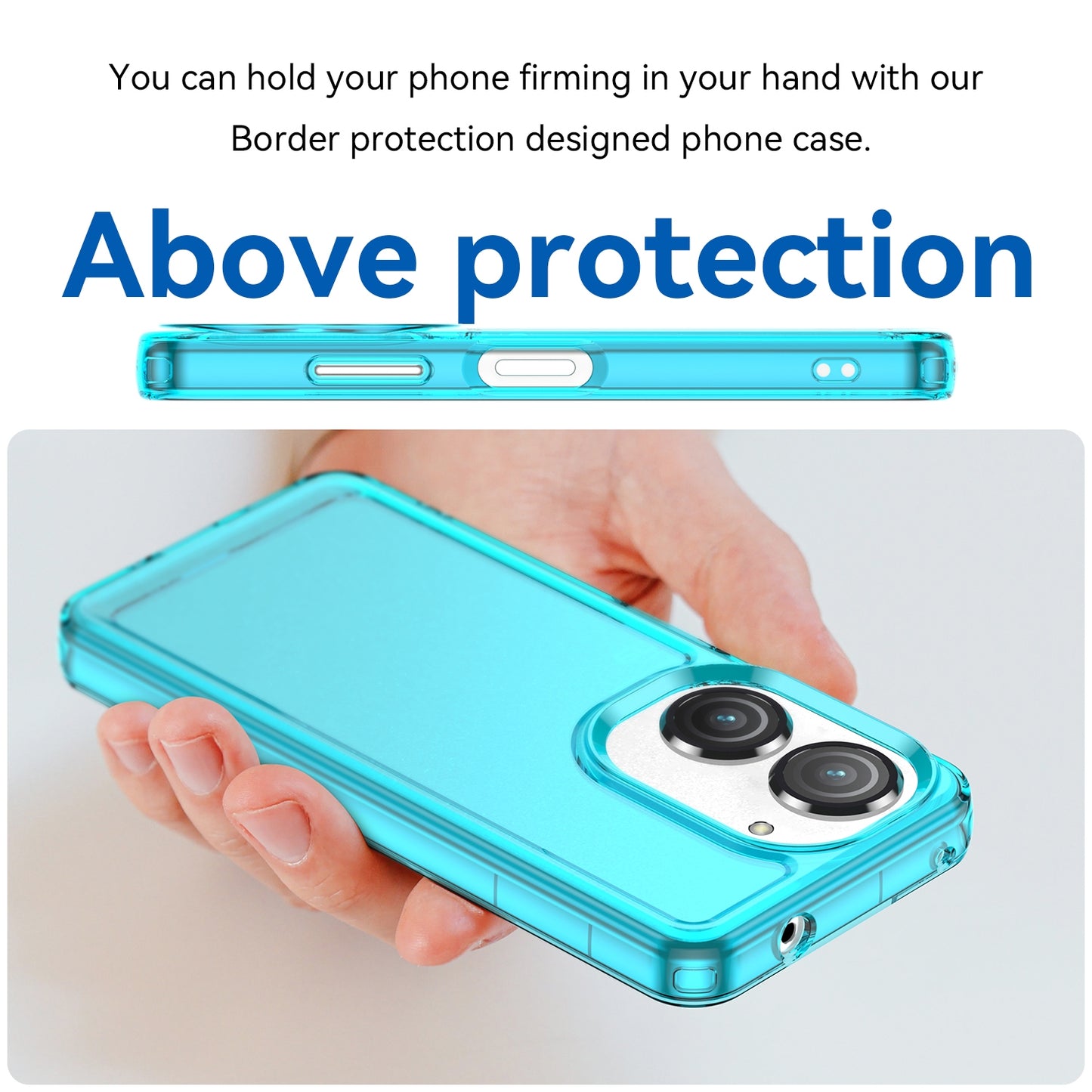 For-ASUS-Zenfone-9-Candy-Series-TPU-Phone-Case(Transparent-Blue)