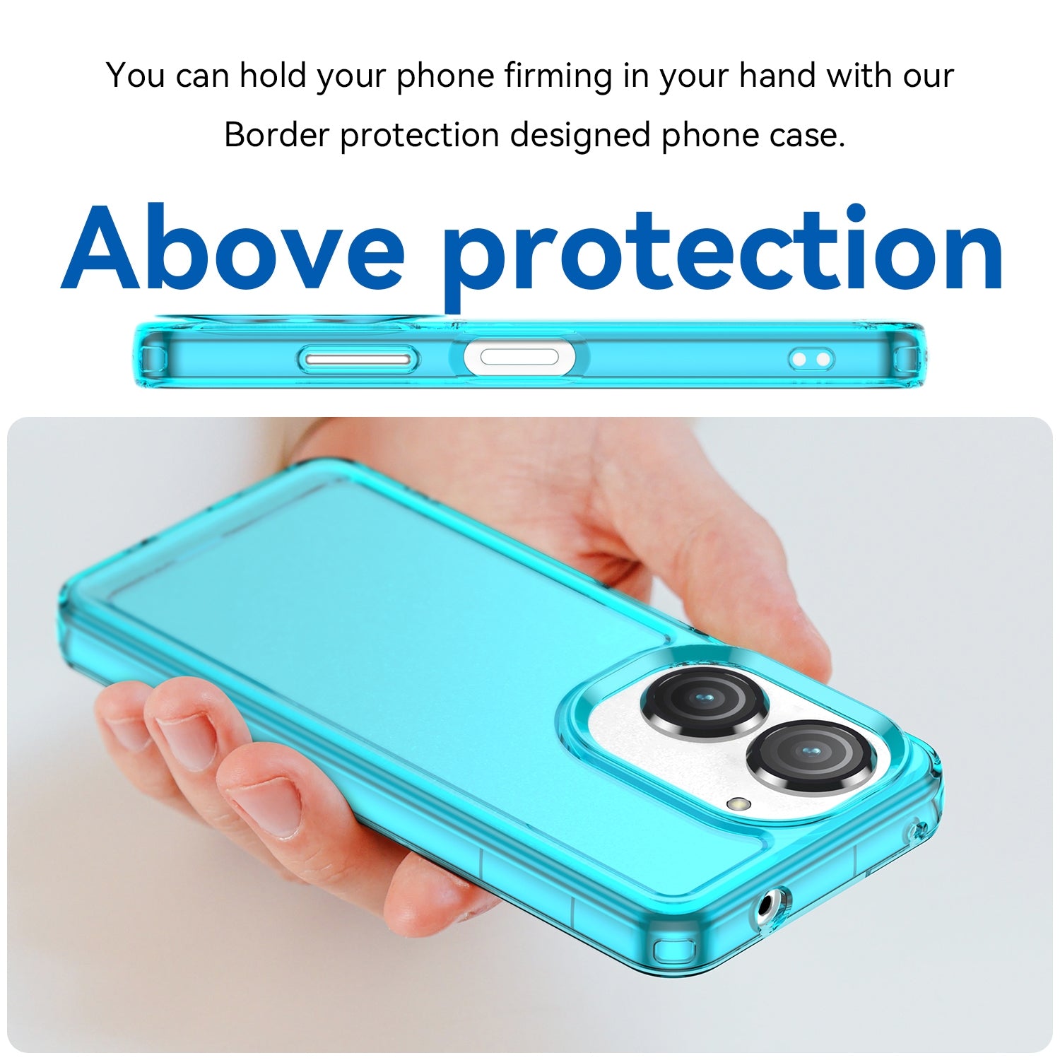 For-ASUS-Zenfone-9-Candy-Series-TPU-Phone-Case(Transparent-Blue)