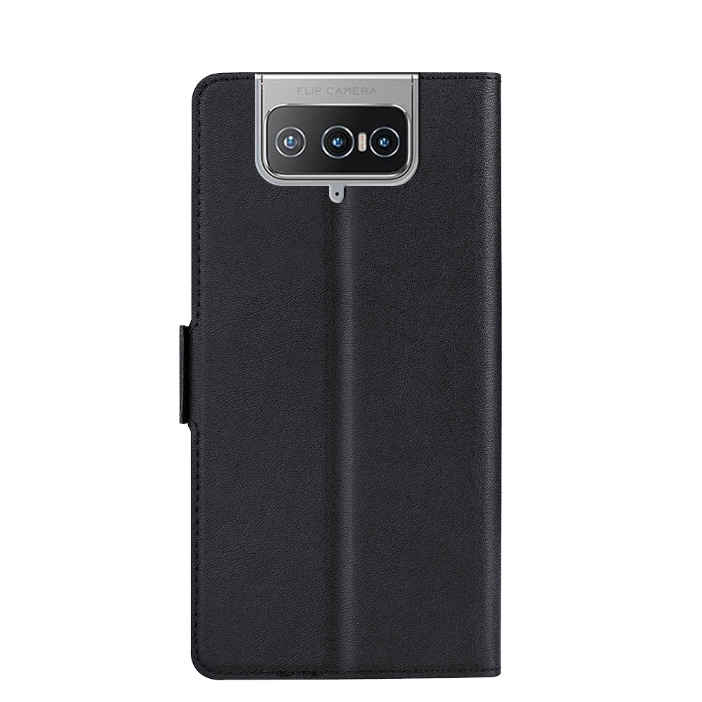 For-Asus-Zenfone-8-Flip-ZS672KS-Ultra-thin-Voltage-Side-Buckle-PU-+-TPU-Leather-Phone-Case(Black)