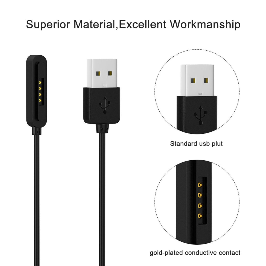 For-ASUS-Zenwatch-1m-2nd-Generation-Charging-Cable(Black)