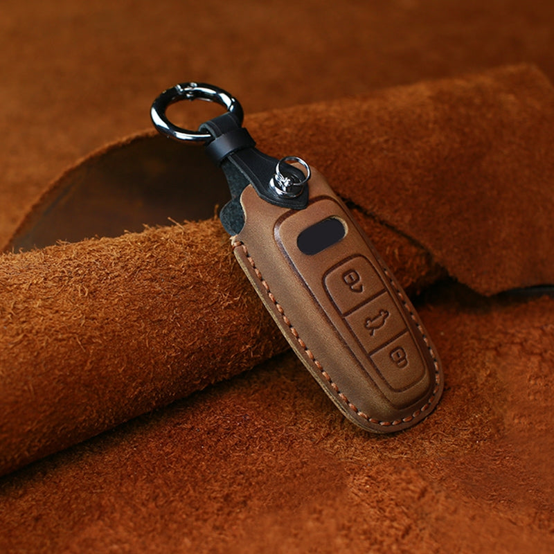 For-Audi-Series-Car-Cowhide-Leather-Key-Protective-Cover-Key-Case,-C-Version-2018-and-Above-(Brown)