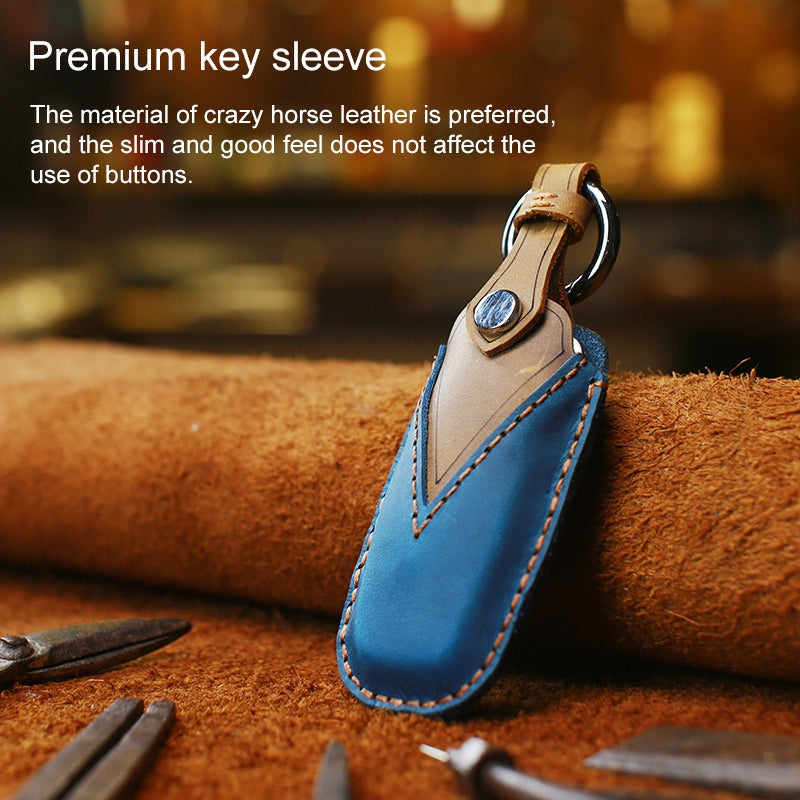 For-Audi-Series-Car-Cowhide-Leather-Key-Protective-Cover-Key-Case,-C-Version-2018-and-Above-(Brown)