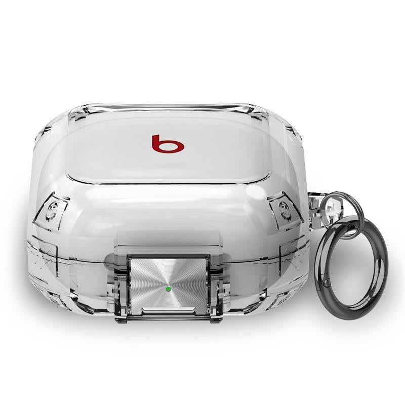 For-Beats-Fit-Pro-Transparent-Metal-Snap-Lock-Shockproof-Earphone-Cover-with-Finger-Loop(Transparent)