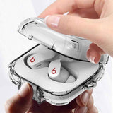 For-Beats-Fit-Pro-Transparent-Metal-Snap-Lock-Shockproof-Earphone-Cover-with-Finger-Loop(Transparent)