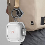 For-Beats-Fit-Pro-Transparent-Metal-Snap-Lock-Shockproof-Earphone-Cover-with-Finger-Loop(Transparent)