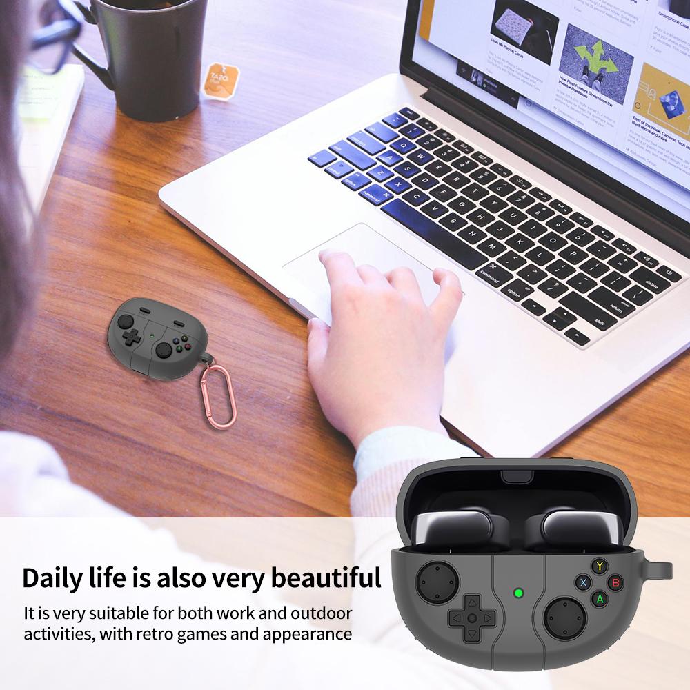 For-Bose-Ultra-Open-Earbuds-Retro-Game-Console-Style-Silicone-Earbuds-Case(Dark-Grey)