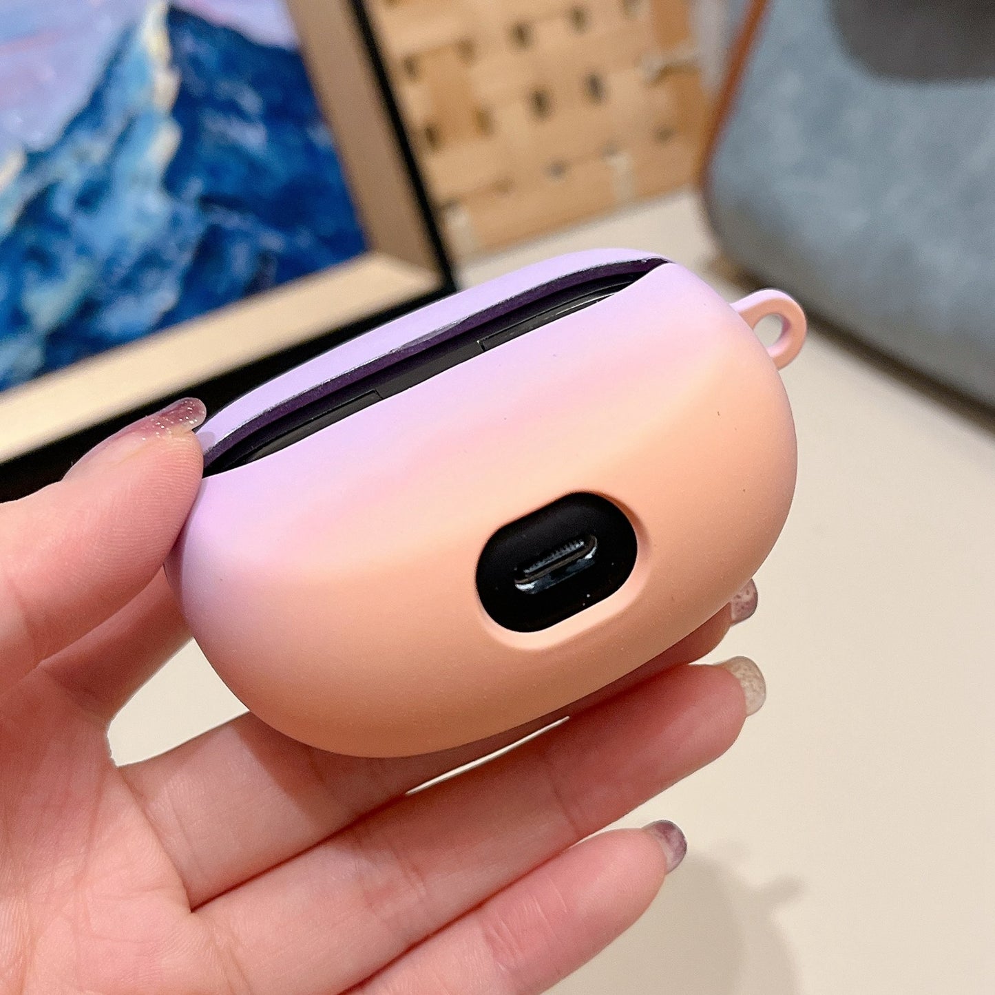 For-Bose-Ultra-Open-Earbuds-Gradient-PC-Frosted-Earphone-Protective-Case(Pink-Blue)