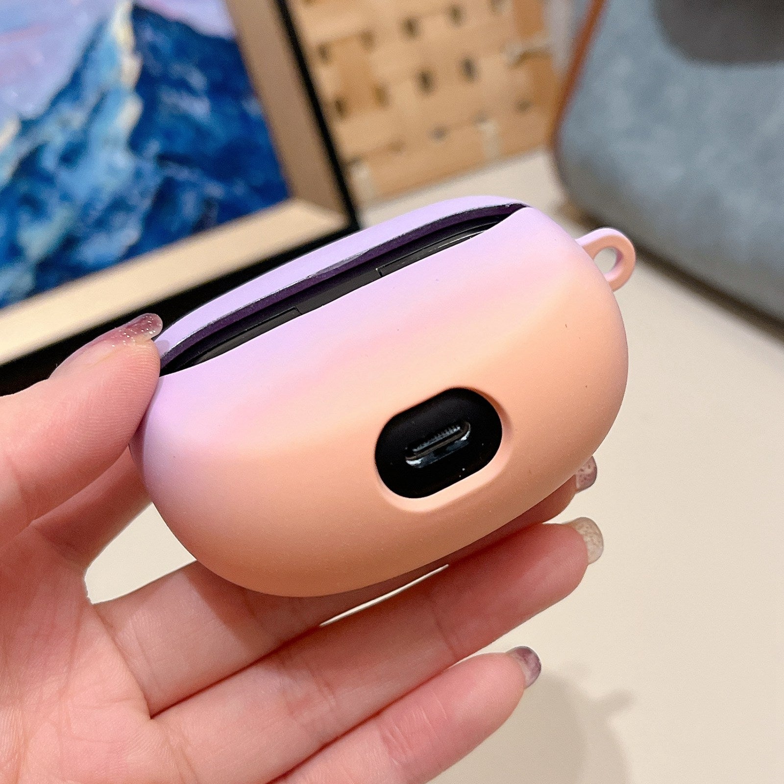 For-Bose-Ultra-Open-Earbuds-Gradient-PC-Frosted-Earphone-Protective-Case(Pink-Blue)
