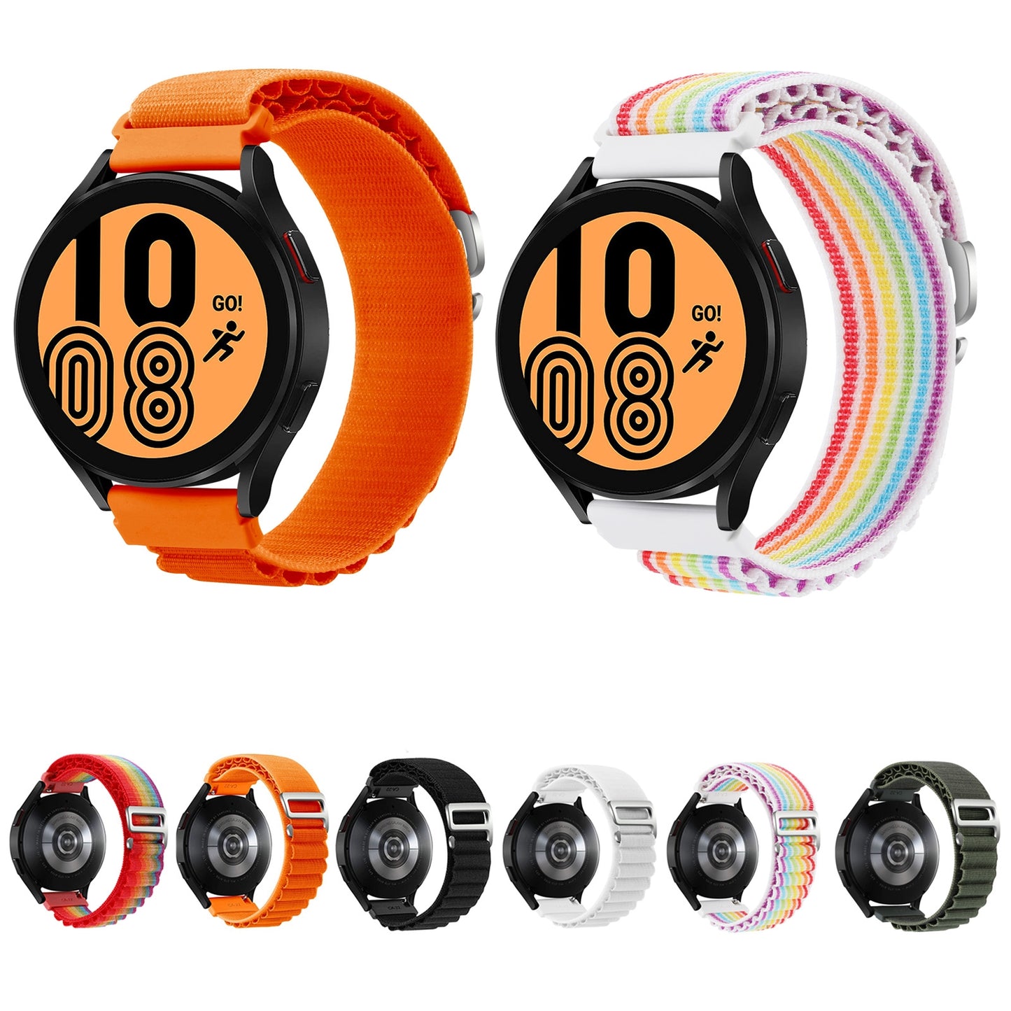 For-Coros-Pace-2/Coros-Apex-42mm-Universal-Nylon-Watch-Band(Rainbow)