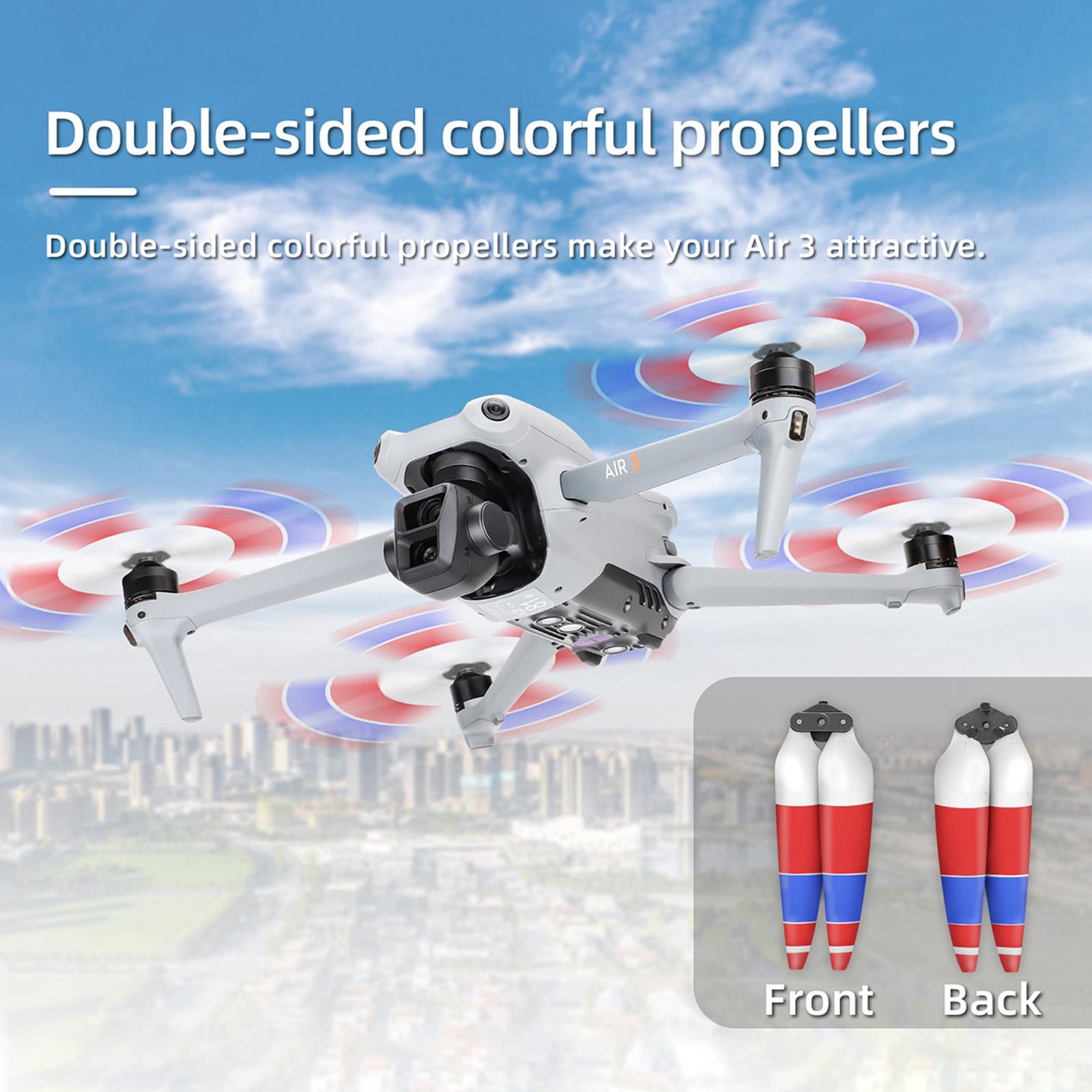 For-DJI-Air-3-8747F-Low-Noise-Quick-release-Propellers,-Style:1-Pair-Orange-Tip