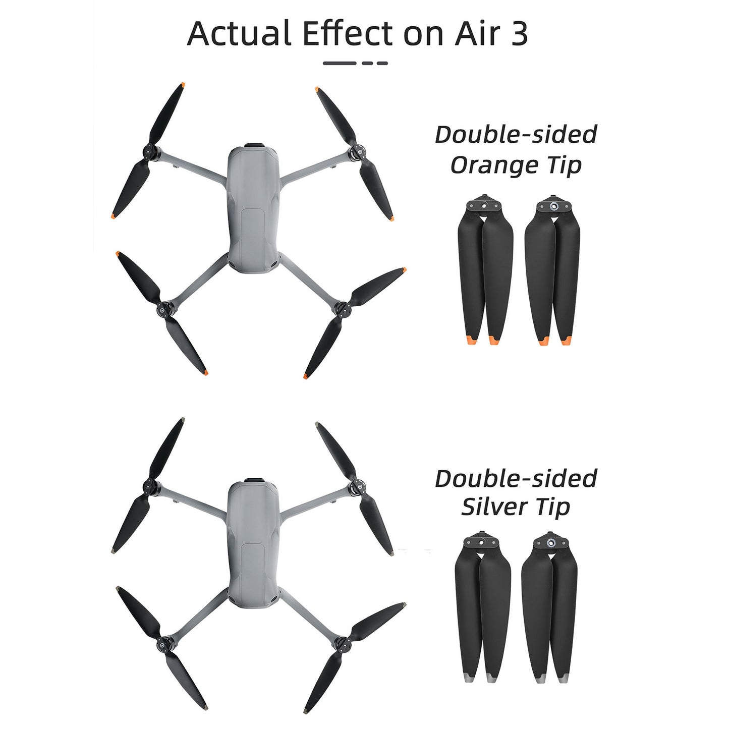 For-DJI-Air-3-8747F-Low-Noise-Quick-release-Propellers,-Style:1-Pair-Orange-Tip