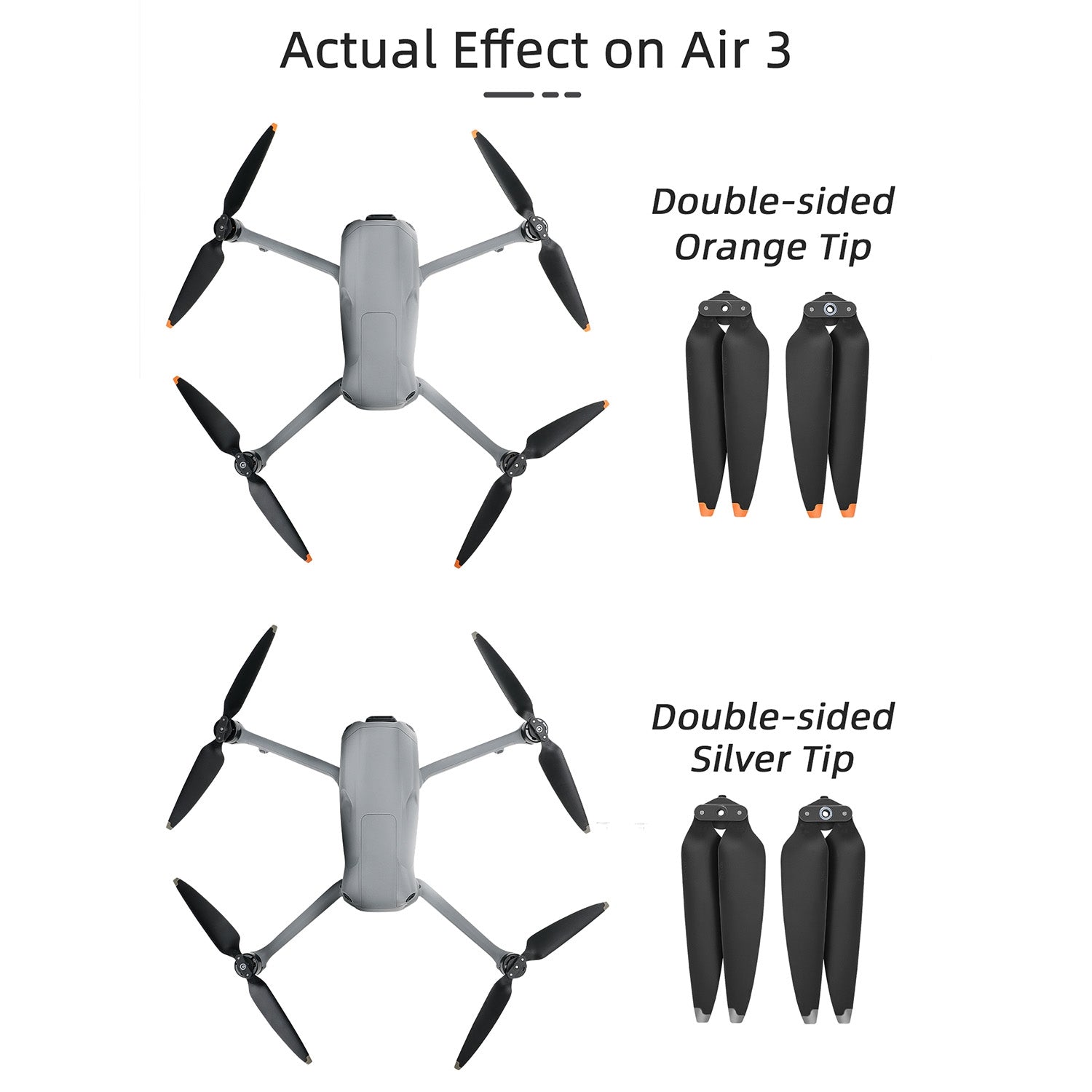 For-DJI-Air-3-8747F-Low-Noise-Quick-release-Propellers,-Style:1-Pair-Orange-Tip