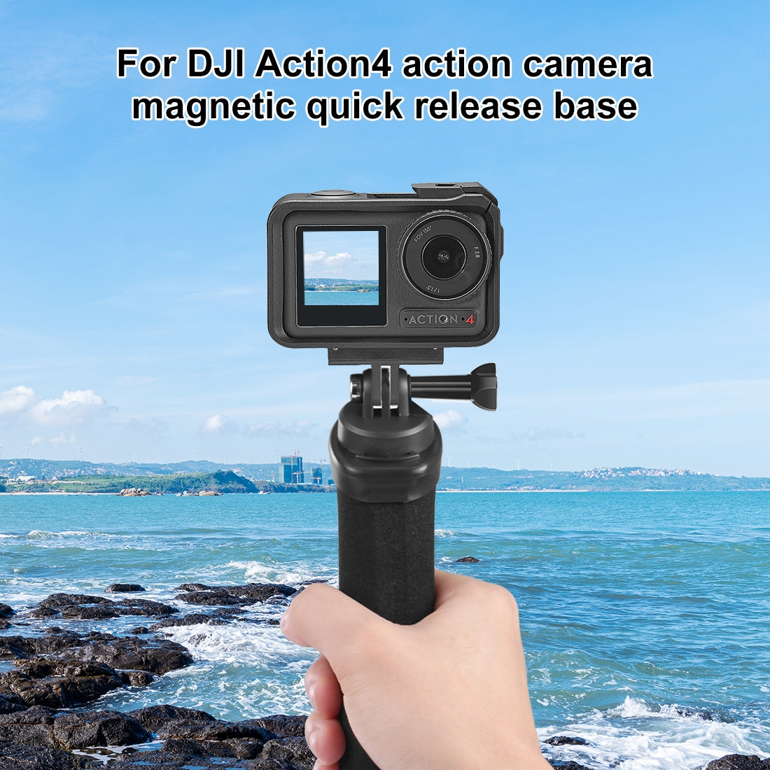 For-DJI-Osmo-Action-5-Pro-/-4-/-3-/-Osmo-360-PULUZ-Magnetic-Quick-Release-Base-Expansion-Mount-(Black)