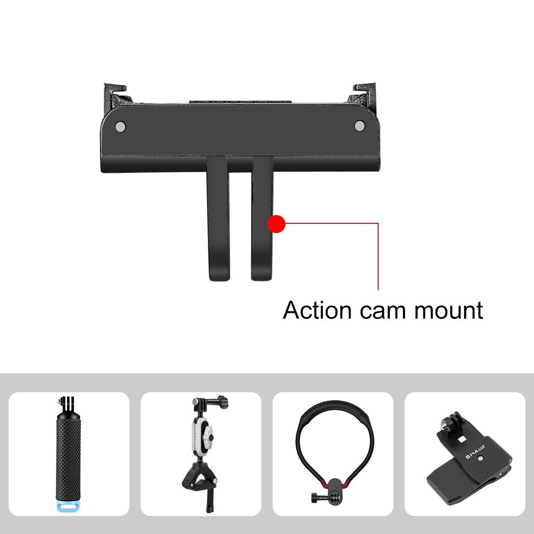 For-DJI-Osmo-Action-5-Pro-/-4-/-3-/-Osmo-360-PULUZ-Magnetic-Quick-Release-Base-Expansion-Mount-(Black)