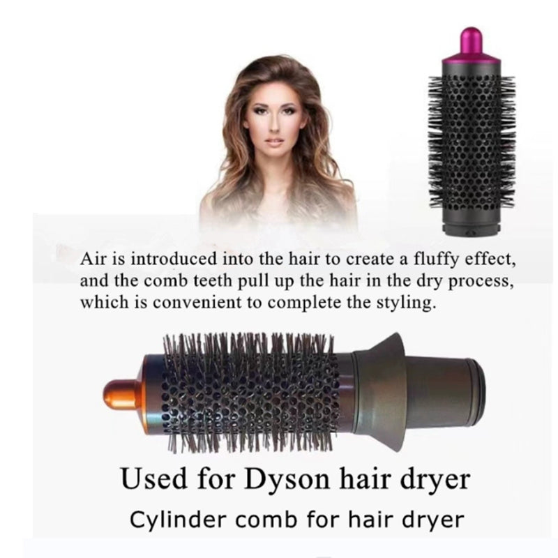 For-Dyson-Airwrap-Cylinder-Comb-Hair-Dryer-Curling-Attachment(Black-Red)