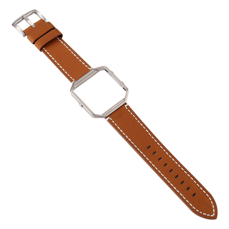 For-Fitbit-Blaze-Calf-Leather-Watch-Band(Brown)