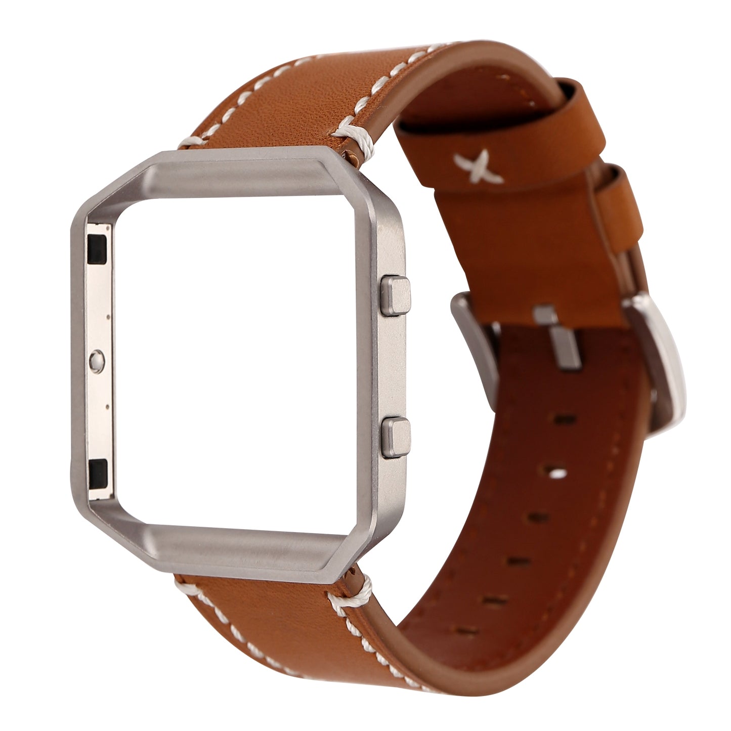 For-Fitbit-Blaze-Calf-Leather-Watch-Band(Brown)