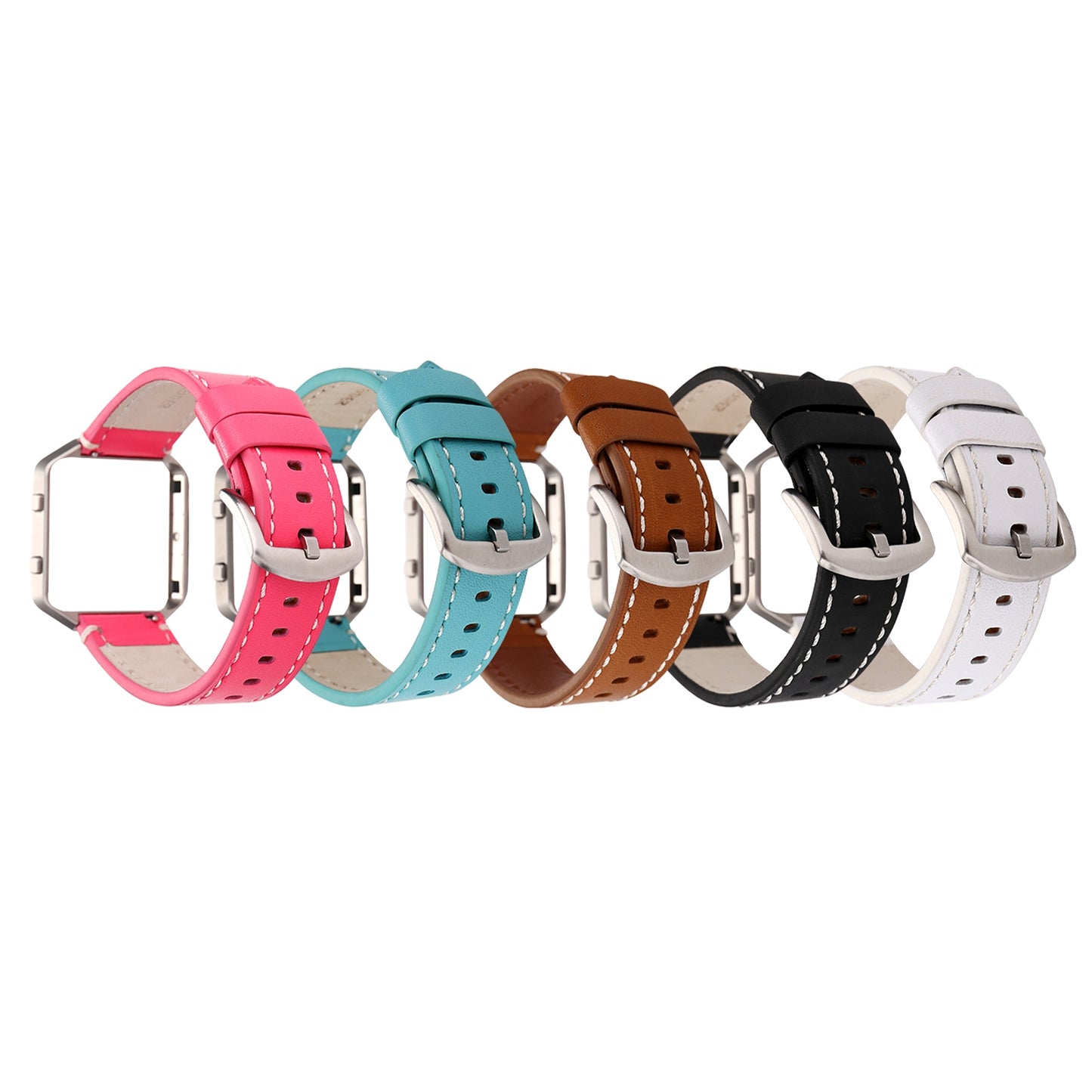 For-Fitbit-Blaze-Calf-Leather-Watch-Band(Brown)