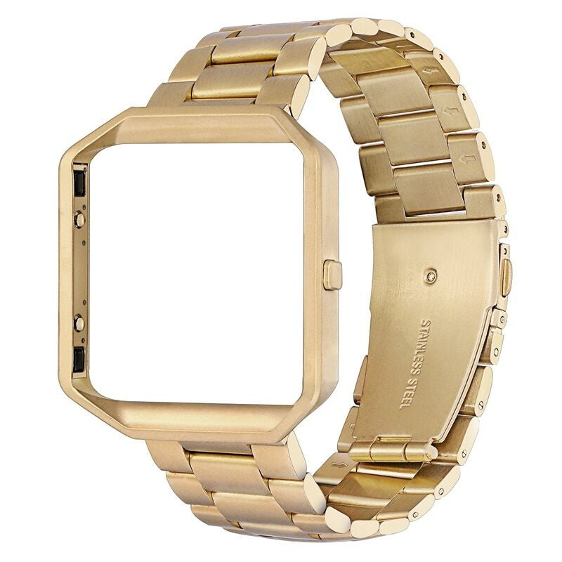 Watch-Band-for-Fitbit-Blaze-Stainless-Steel-Metal,-Gold