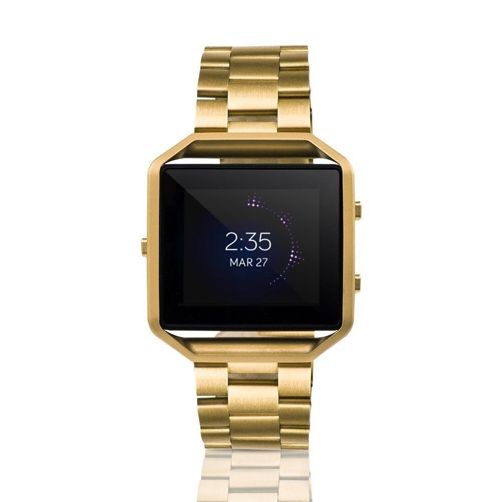 Watch-Band-for-Fitbit-Blaze-Stainless-Steel-Metal,-Gold
