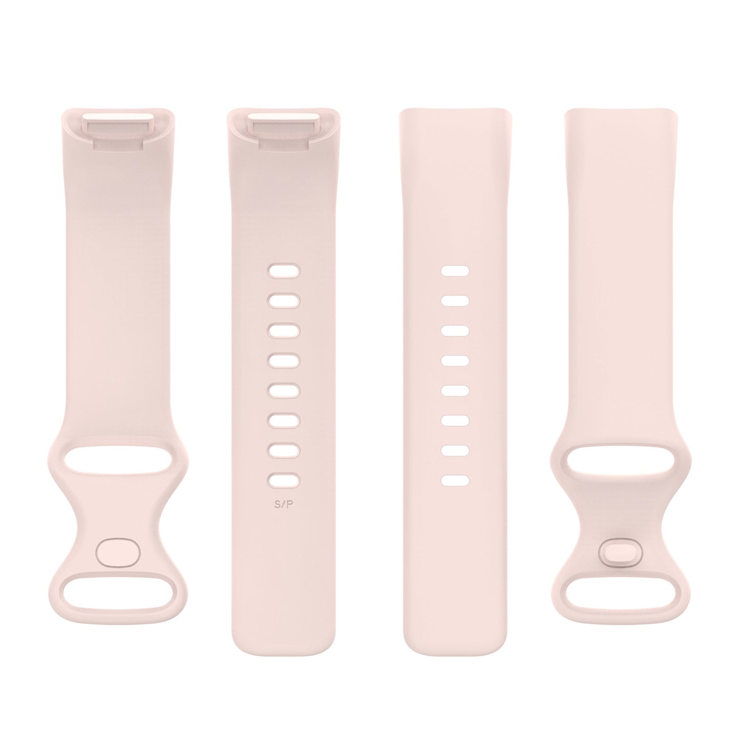 For-Fitbit-Charge-5-Silicone-Watch-Band,-Size:L(Sand-Pink)