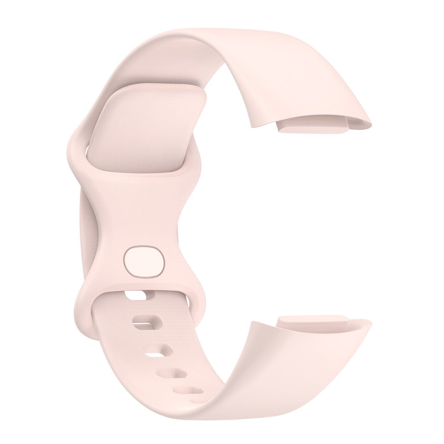 For-Fitbit-Charge-5-Silicone-Watch-Band,-Size:L(Sand-Pink)
