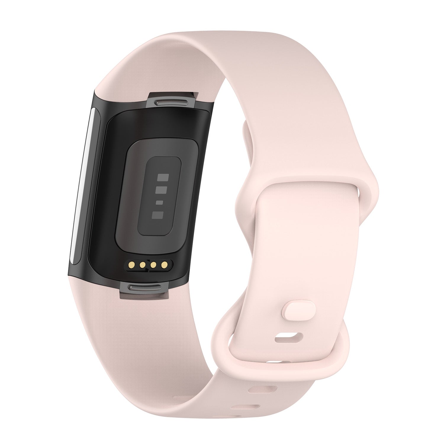 For-Fitbit-Charge-5-Silicone-Watch-Band,-Size:L(Sand-Pink)