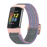 For-Fitbit-Charge-5-Elastic-Nylon-Braid-Watch-Band(Pink)