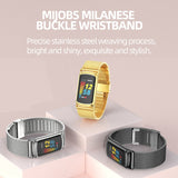 For-Fitbit-Charge-5-/-Charge-6-Mijobs-Milan-Buckle-Stainless-Steel-Metal-Watch-Band(Black)
