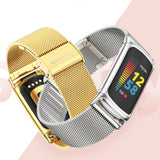 For-Fitbit-Charge-5-/-Charge-6-Mijobs-Milan-Buckle-Stainless-Steel-Metal-Watch-Band(Black)