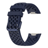 For-Fitbit-Charge-5-Monochromatic-Breathable-Silicone-Watch-Band(Navy-Blue)