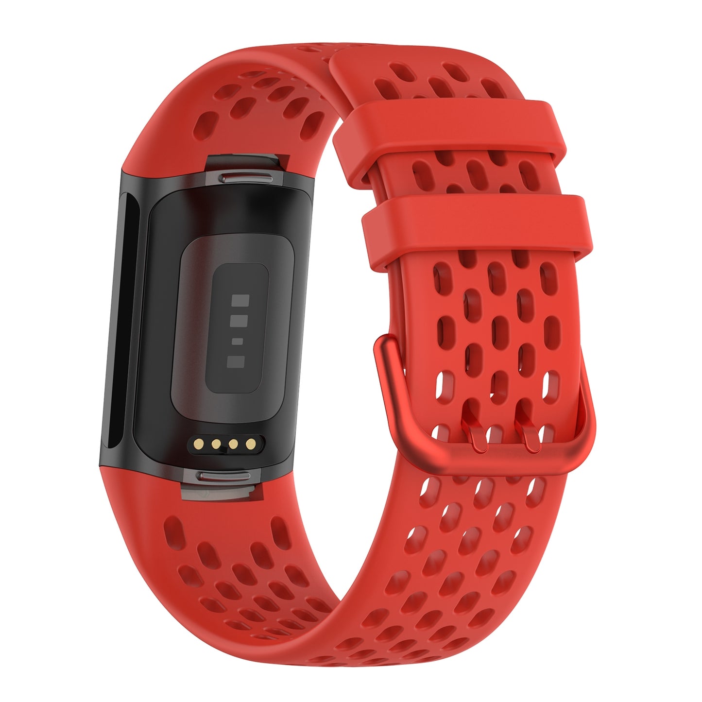 For-Fitbit-Charge-5-Monochromatic-Breathable-Silicone-Watch-Band(Navy-Blue)